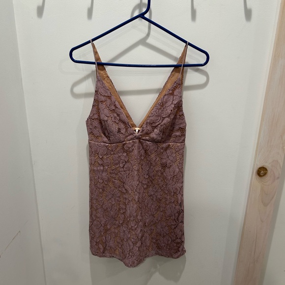 Free People Dangerous Love Lavender Lace Mini Dress Size 4 - Picture 7 of 8